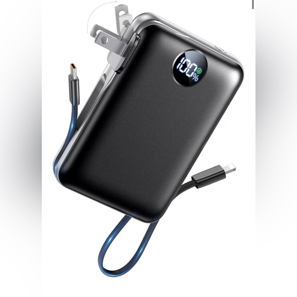 Black Portable Power Bank with Digital Display nwt